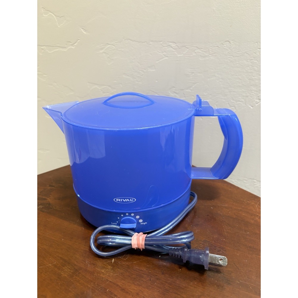 Vintage Blue Rival Hot Pot Express 4071 Electric Kettle Water Boiler Cooker 32oz